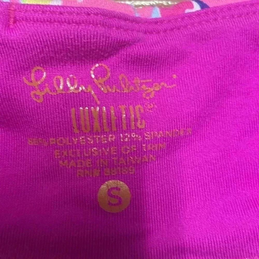 Lilly Pulitzer Luxletic Cropped Legging - Psychedelic Sunshine, Sz small - Picture 6 of 8
